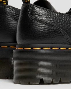 Dr. Martens Chaussures Plateformes Addina Flower En Cuir à Boucles Noir — Milled Nappa Fashion