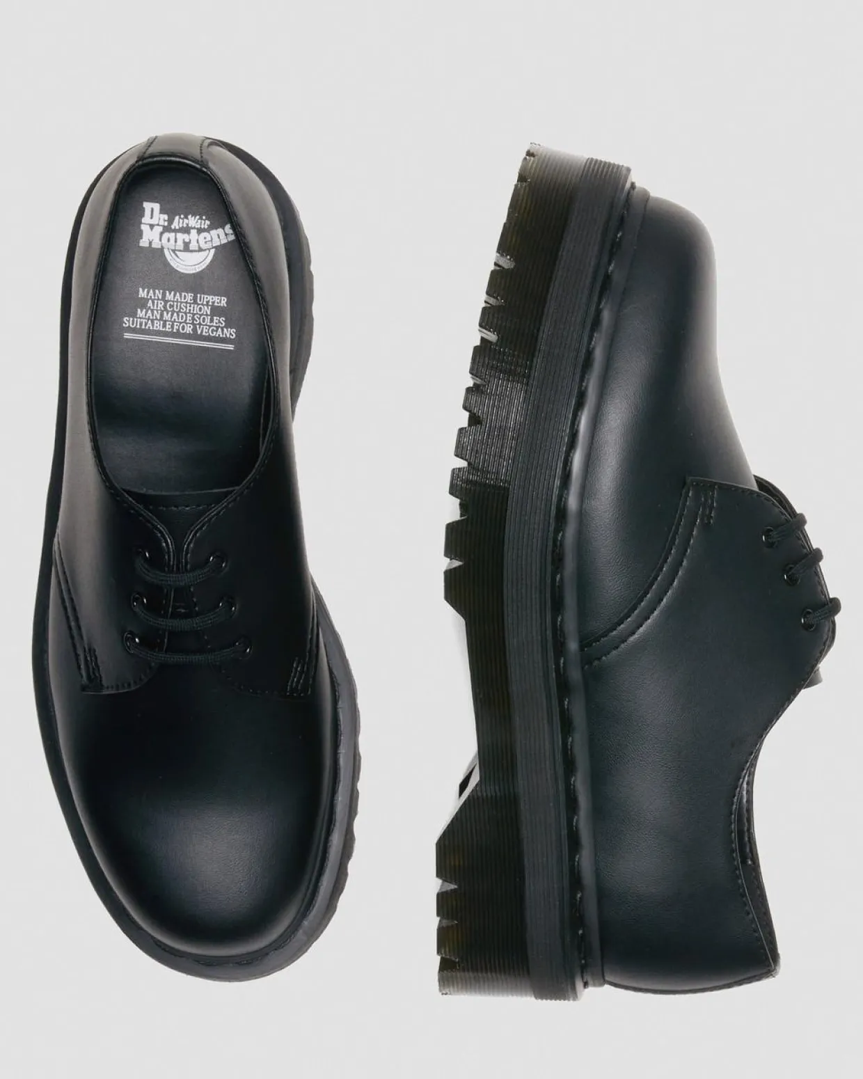Dr. Martens Chaussures Plateformes Quad 1461 Felix Mono Vegan Noir — Felix Rub Off Online