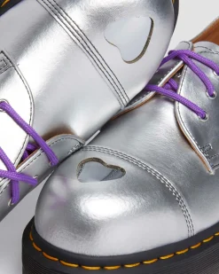 Dr. Martens CHAUSSURES PLATEFORMES QUAD 1461 MADEME EN CUIR ALUMIX Argenté — Alumix Best