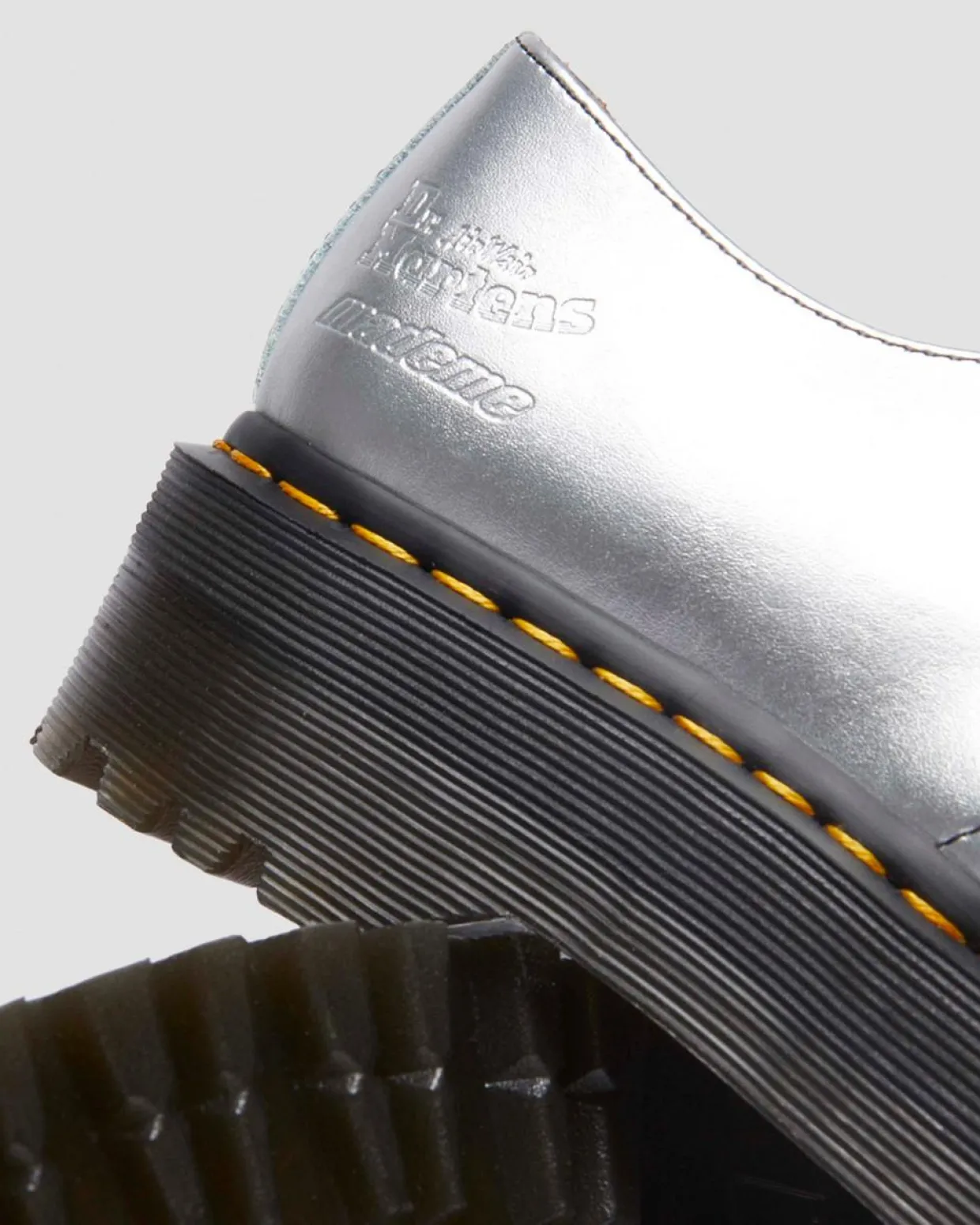 Dr. Martens CHAUSSURES PLATEFORMES QUAD 1461 MADEME EN CUIR ALUMIX Argenté — Alumix Best