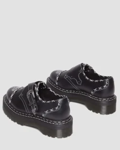 Dr. Martens Chaussures Plateformes Quad Monk Strap Contrast Stitch Noir — Wanama Discount