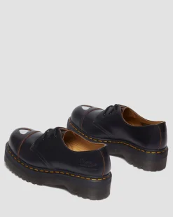 Dr. Martens CHAUSSURES PLATEFORMES QUAD 1461 MADEME EN CUIR VINTAGE SMOOTH Noir — Vintage Smooth Shop