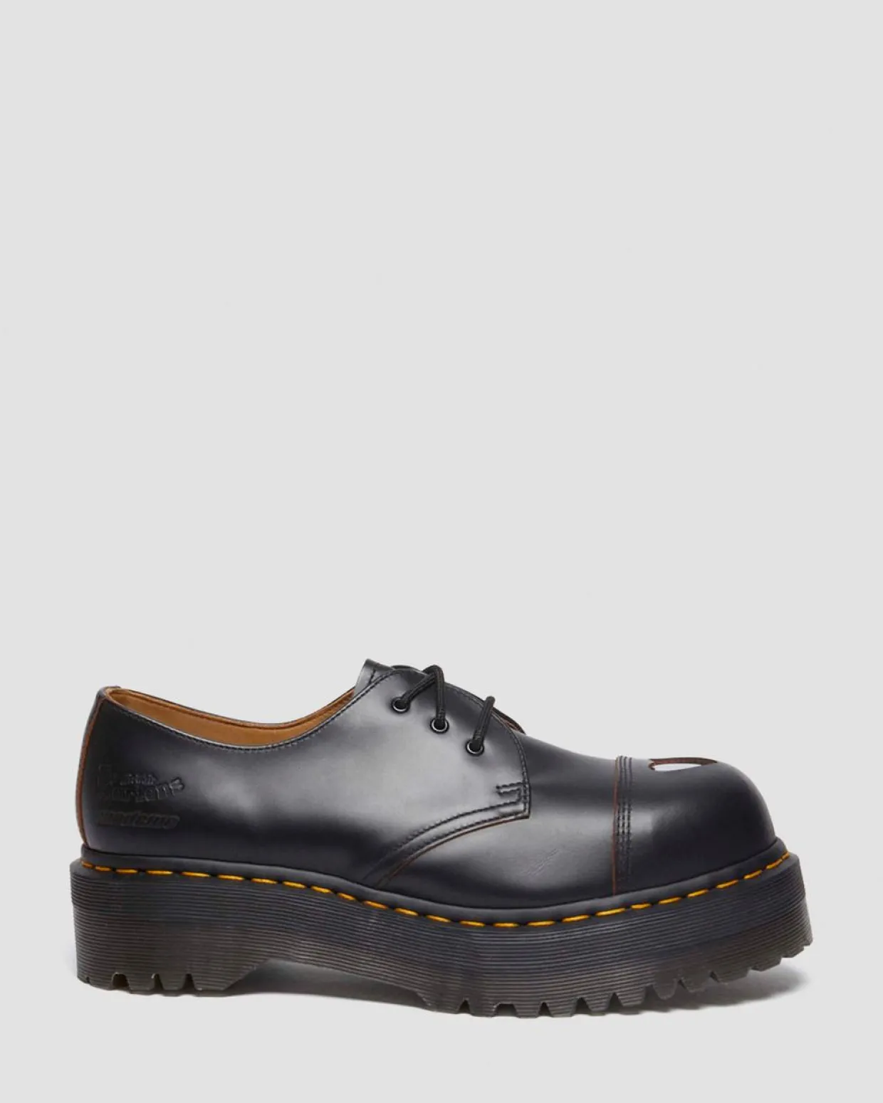 Dr. Martens CHAUSSURES PLATEFORMES QUAD 1461 MADEME EN CUIR VINTAGE SMOOTH Noir — Vintage Smooth Shop