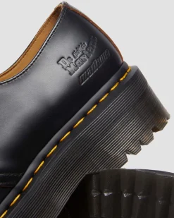 Dr. Martens CHAUSSURES PLATEFORMES QUAD 1461 MADEME EN CUIR VINTAGE SMOOTH Noir — Vintage Smooth Shop