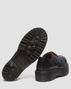 Dr. Martens CHAUSSURES PLATEFORMES QUAD 1461 MADEME EN CUIR VINTAGE SMOOTH Noir — Vintage Smooth Shop