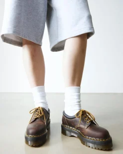 Dr. Martens Chaussures Plateformes Quad II 8053 En Cuir Crazy Horse Marron foncé — Crazy Horse Sale