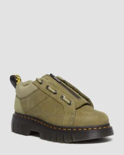 Dr. Martens Chaussures Woodard En Cuir Tumbled Nubuck à Zip Muted Olive — Titan Shop