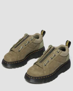 Dr. Martens Chaussures Woodard En Cuir Tumbled Nubuck à Zip Muted Olive — Titan Shop