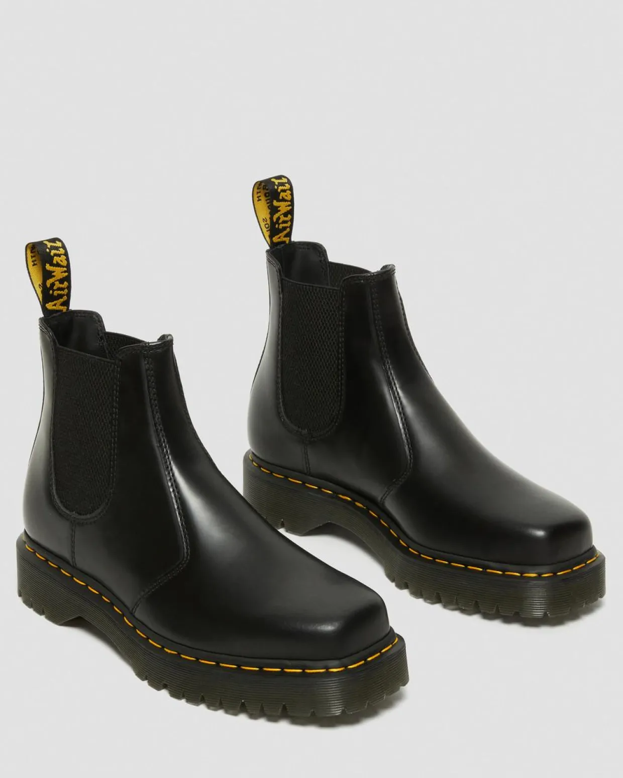 Dr. Martens Chelsea Boots 2976 Bex En Cuir à Bouts Carrés Noir — Polished Smooth Cheap