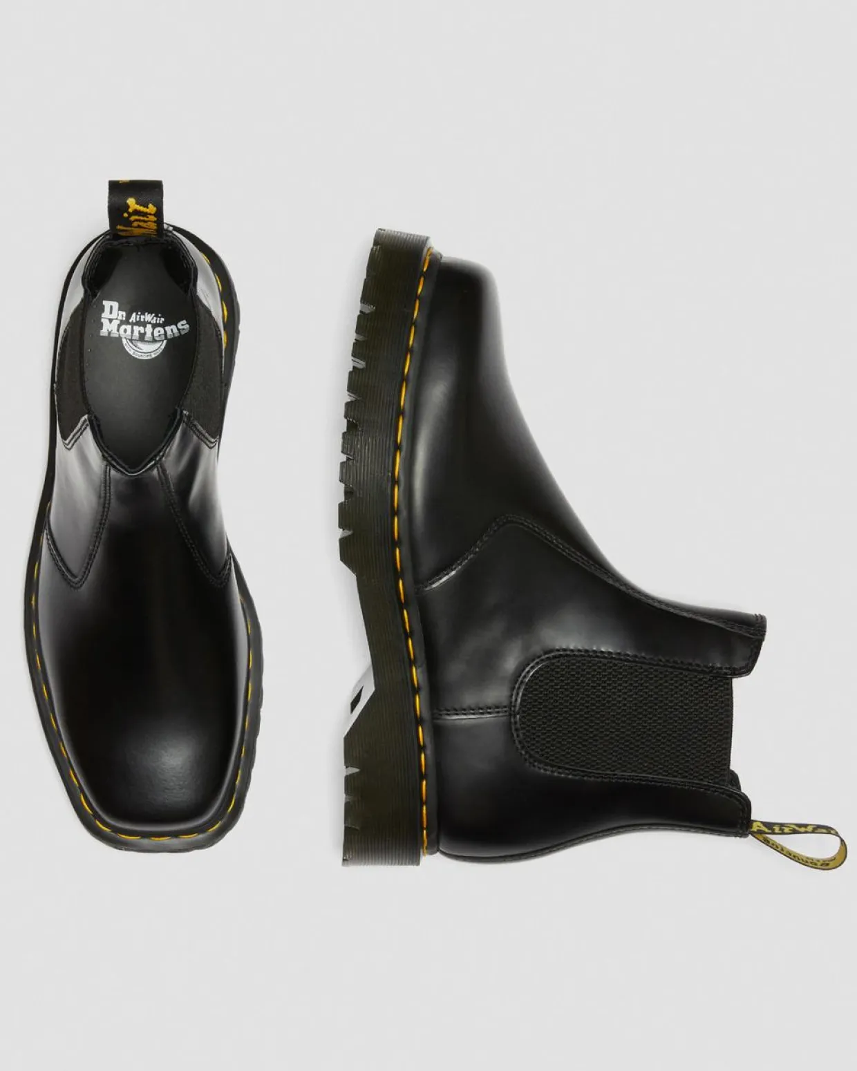 Dr. Martens Chelsea Boots 2976 Bex En Cuir à Bouts Carrés Noir — Polished Smooth Cheap