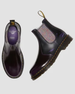 Dr. Martens Chelsea Boots 2976 BT21 En Cuir Violet+Noir — Arcadia Cheap