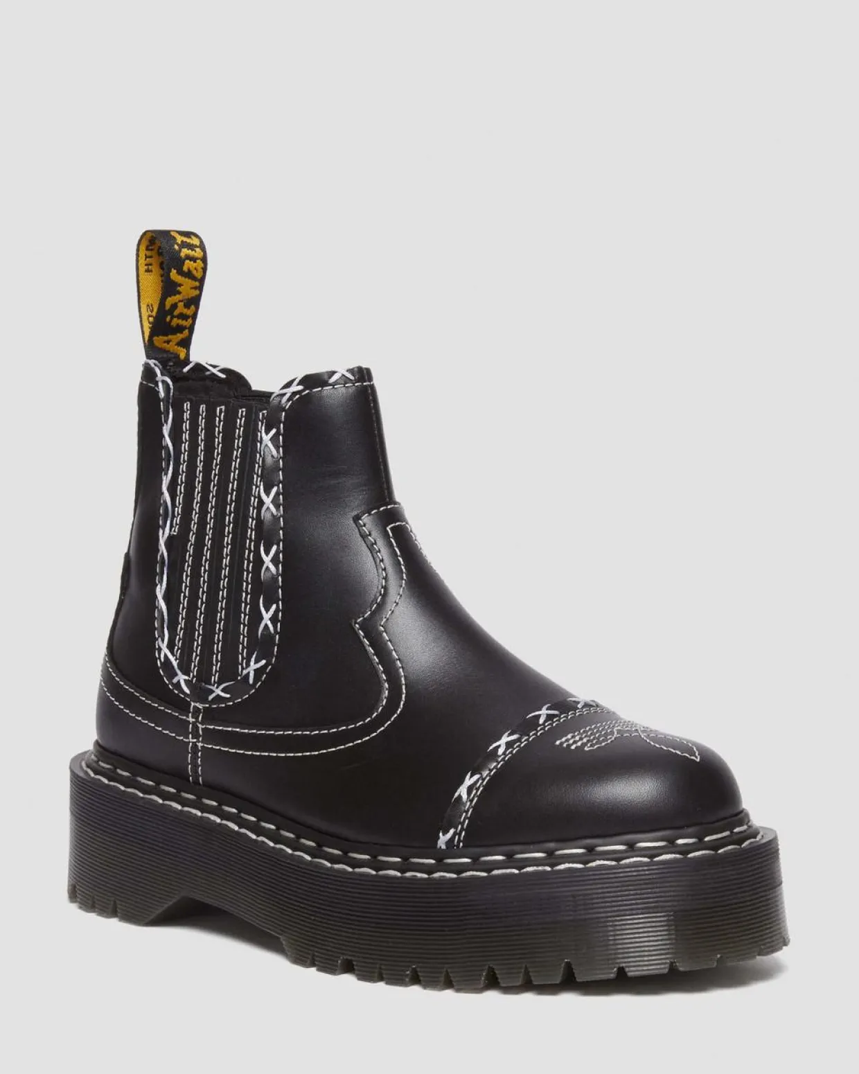 Dr. Martens Chelsea Boots 2976 Contrast Stitch En Cuir Noir — Wanama Clearance