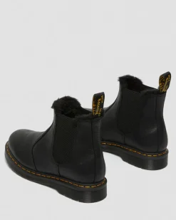 Dr. Martens Chelsea Boots 2976 En Cuir Doublees De Fourrure Synthetique Noir — Ambassador Store
