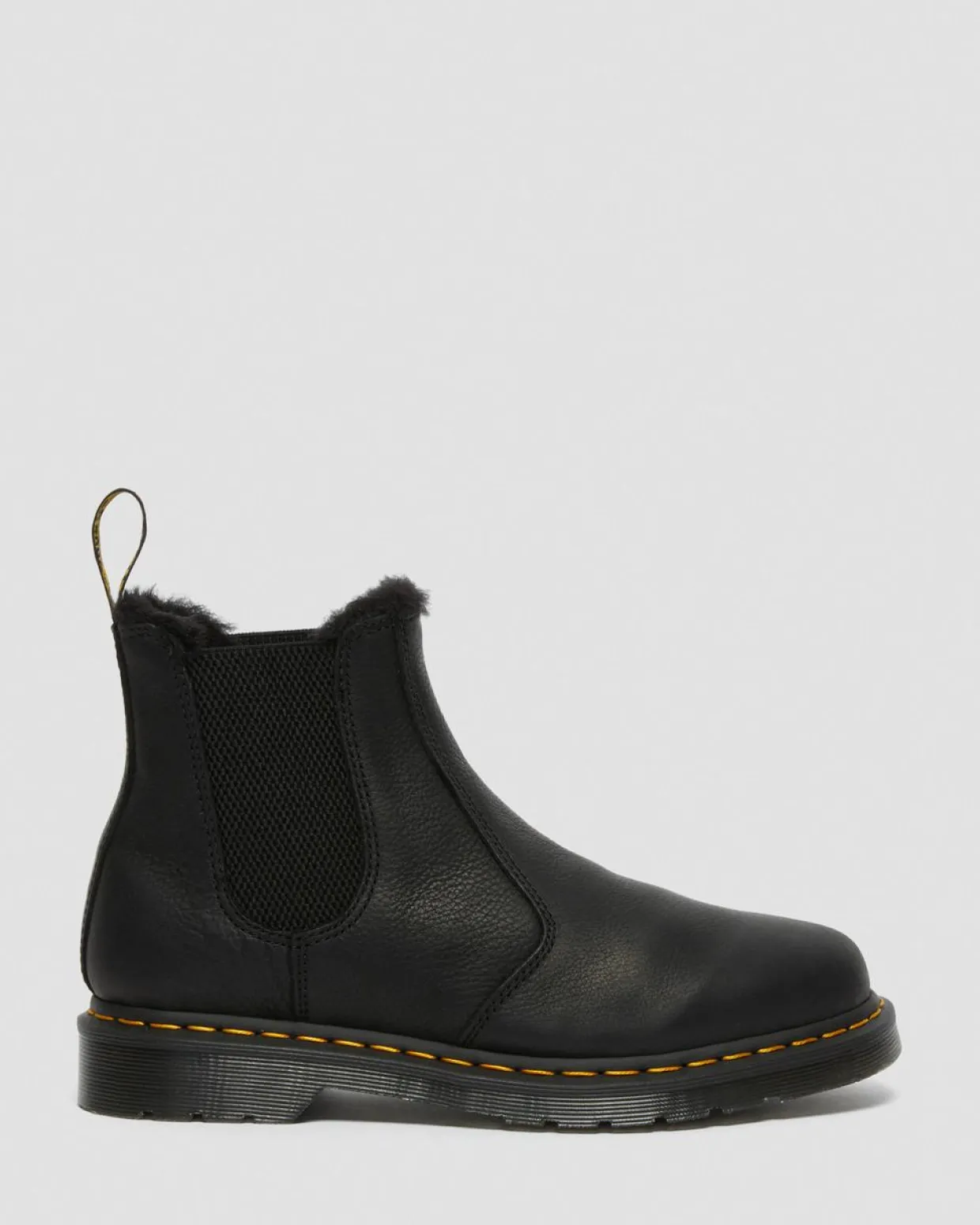 Dr. Martens Chelsea Boots 2976 En Cuir Doublees De Fourrure Synthetique Noir — Ambassador Store