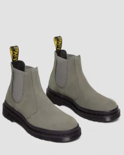 Dr. Martens Chelsea Boots 2976 En Cuir Milled Nubuck NICKEL GREY — Milled Nubuck Wp Discount