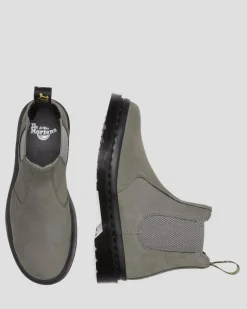 Dr. Martens Chelsea Boots 2976 En Cuir Milled Nubuck NICKEL GREY — Milled Nubuck Wp Discount