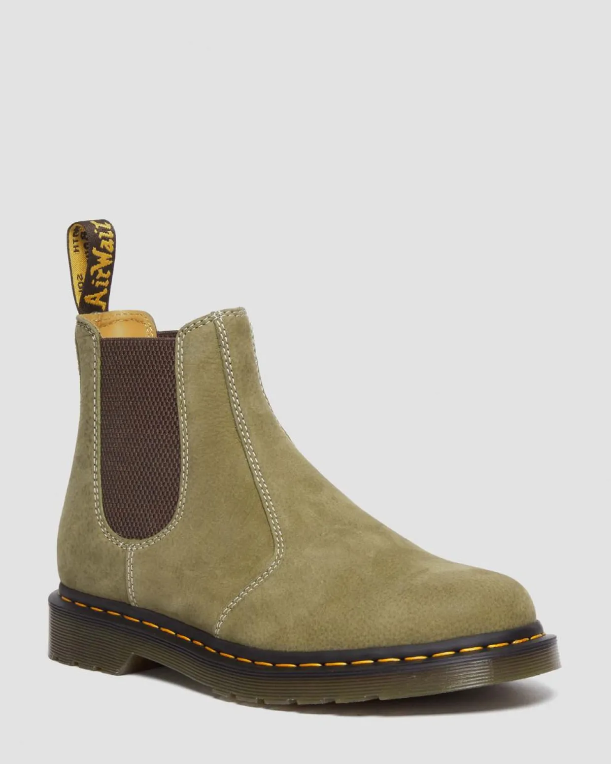 Dr. Martens Chelsea Boots 2976 En Cuir Tumbled Nubuck Muted Olive — Tumbled Nubuck Best