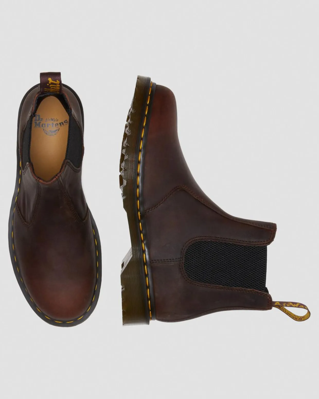 Dr. Martens Chelsea Boots 2976 En Cuir Waxed Full Grain Chestnut — Waxed Full Grain Fashion