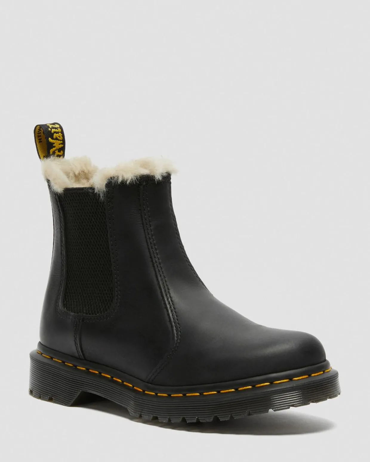 Dr. Martens Chelsea Boots 2976 Leonore Doublées De Fourrure Synthétique Noir — Burnished Wyoming Flash Sale