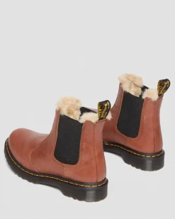 Dr. Martens Chelsea Boots 2976 Leonore En Cuir Fourrées Camel — Farrier Hot