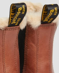 Dr. Martens Chelsea Boots 2976 Leonore En Cuir Fourrées Camel — Farrier Hot