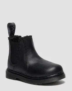 Dr. Martens Chelsea Boots 2976 Leonore Fourrées Pour Tout-petit Noir — Republic Waterproof Cheap