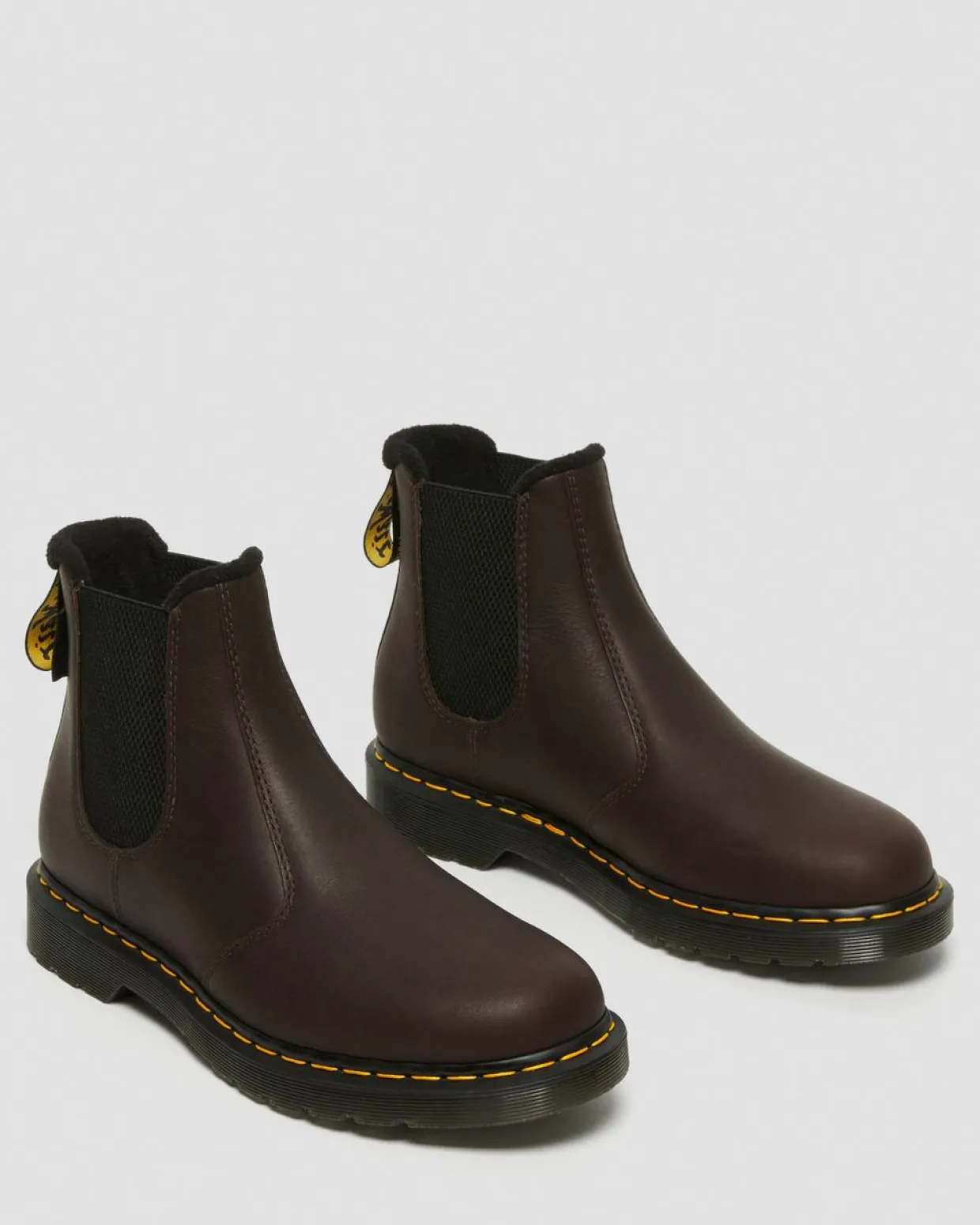 Dr. Martens Chelsea Boots 2976 WarmWair En Cuir Valor WP Marron foncé — Valor Wp Cheap