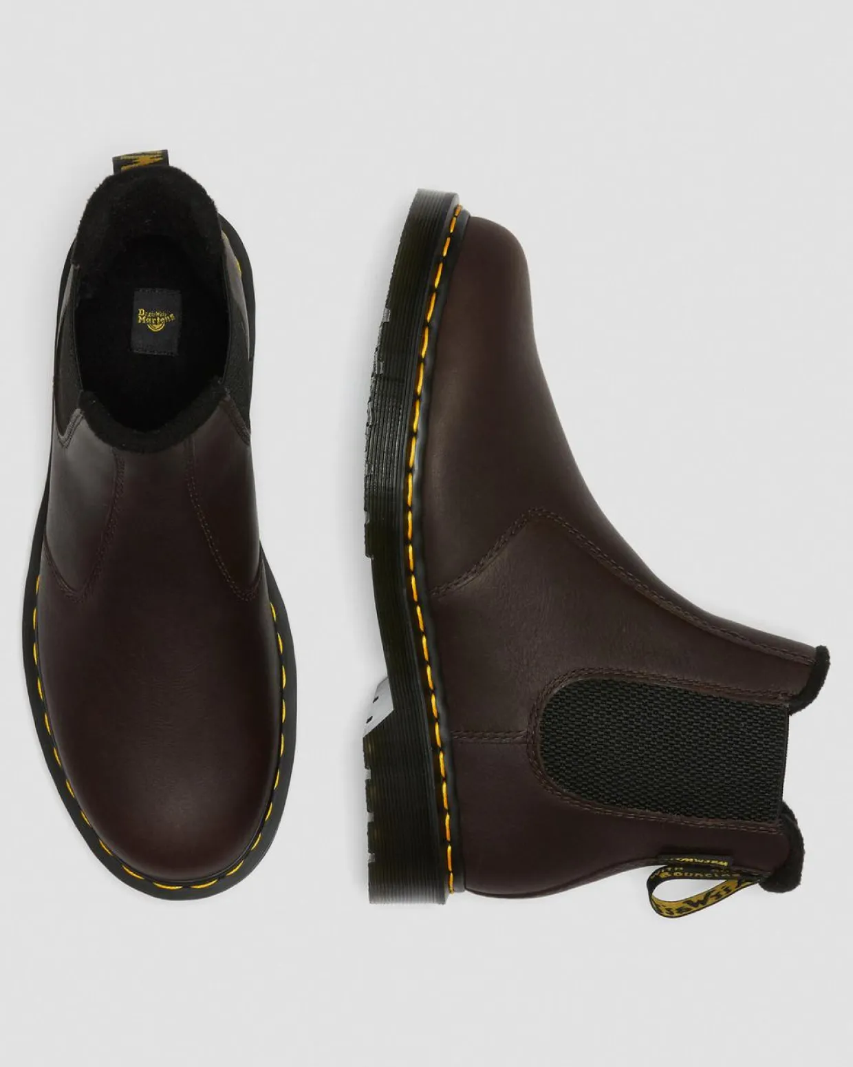 Dr. Martens Chelsea Boots 2976 WarmWair En Cuir Valor WP Marron foncé — Valor Wp Cheap