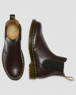 Dr. Martens Chelsea Boots 2976 Yellow Stitch En Cuir Smooth Bordeaux — Smooth Leather Flash Sale