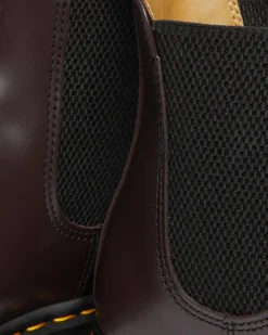 Dr. Martens Chelsea Boots 2976 Yellow Stitch En Cuir Smooth Bordeaux — Smooth Leather Flash Sale