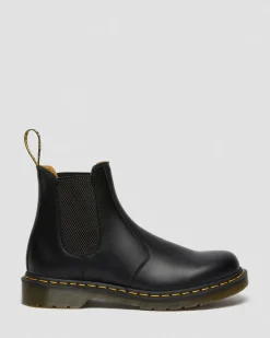 Dr. Martens Chelsea Boots 2976 Yellow Stitch En Cuir Smooth Noir — Smooth Leather Discount