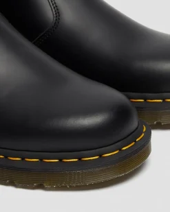 Dr. Martens Chelsea Boots 2976 Yellow Stitch En Cuir Smooth Noir — Smooth Leather Discount