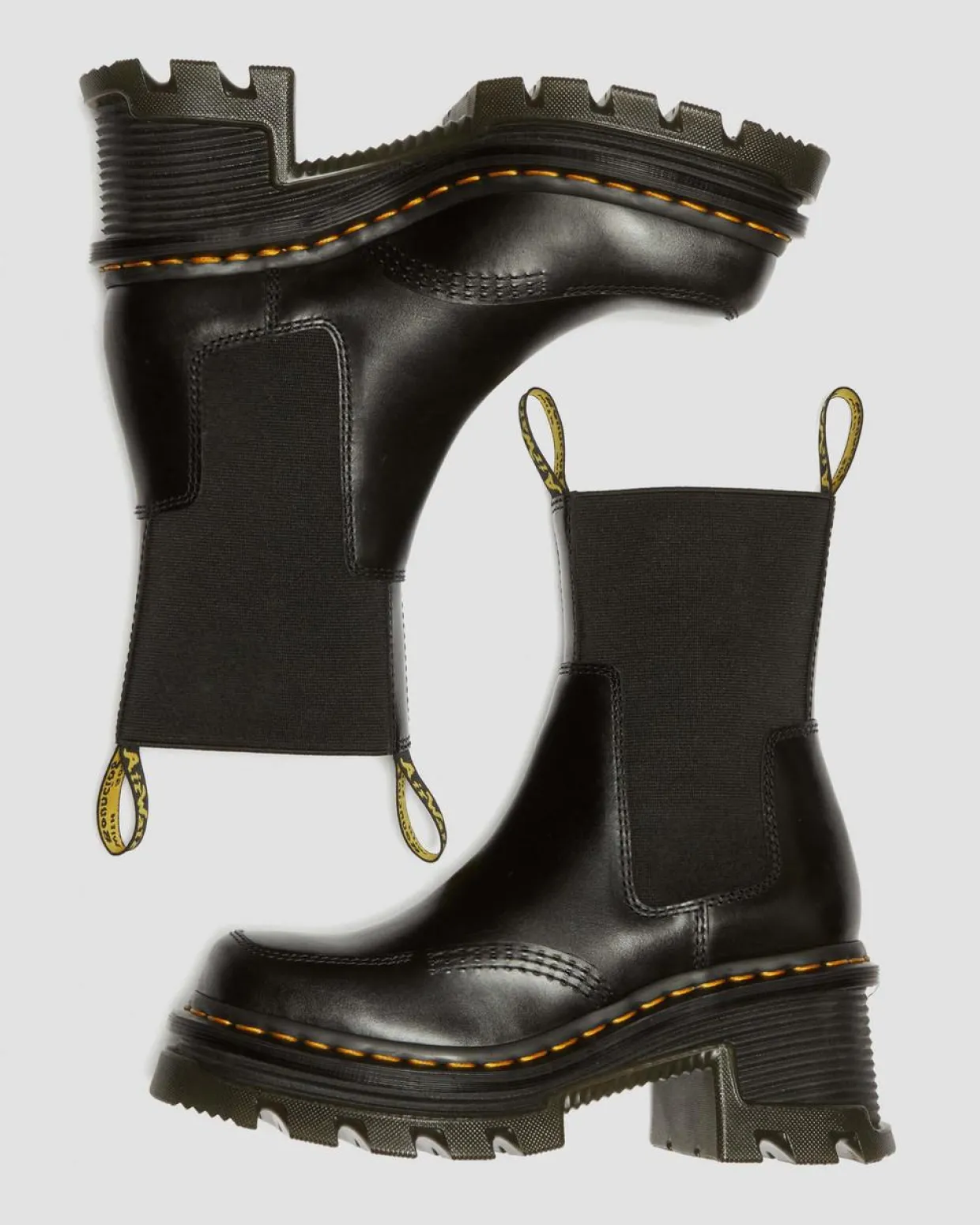 Dr. Martens Chelsea Boots Corran En Cuir Atlas à Talons Noir — Atlas Hot