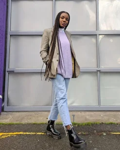 Dr. Martens Chelsea Boots Plateformes Quad 2976 En Cuir Smooth Noir — Polished Smooth Flash Sale