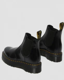 Dr. Martens Chelsea Boots Plateformes Quad 2976 En Cuir Smooth Noir — Polished Smooth Flash Sale