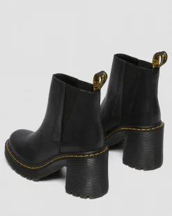 Dr. Martens Chelsea Boots Spence En Cuir à Talons Évasés Noir — Sendal Sale