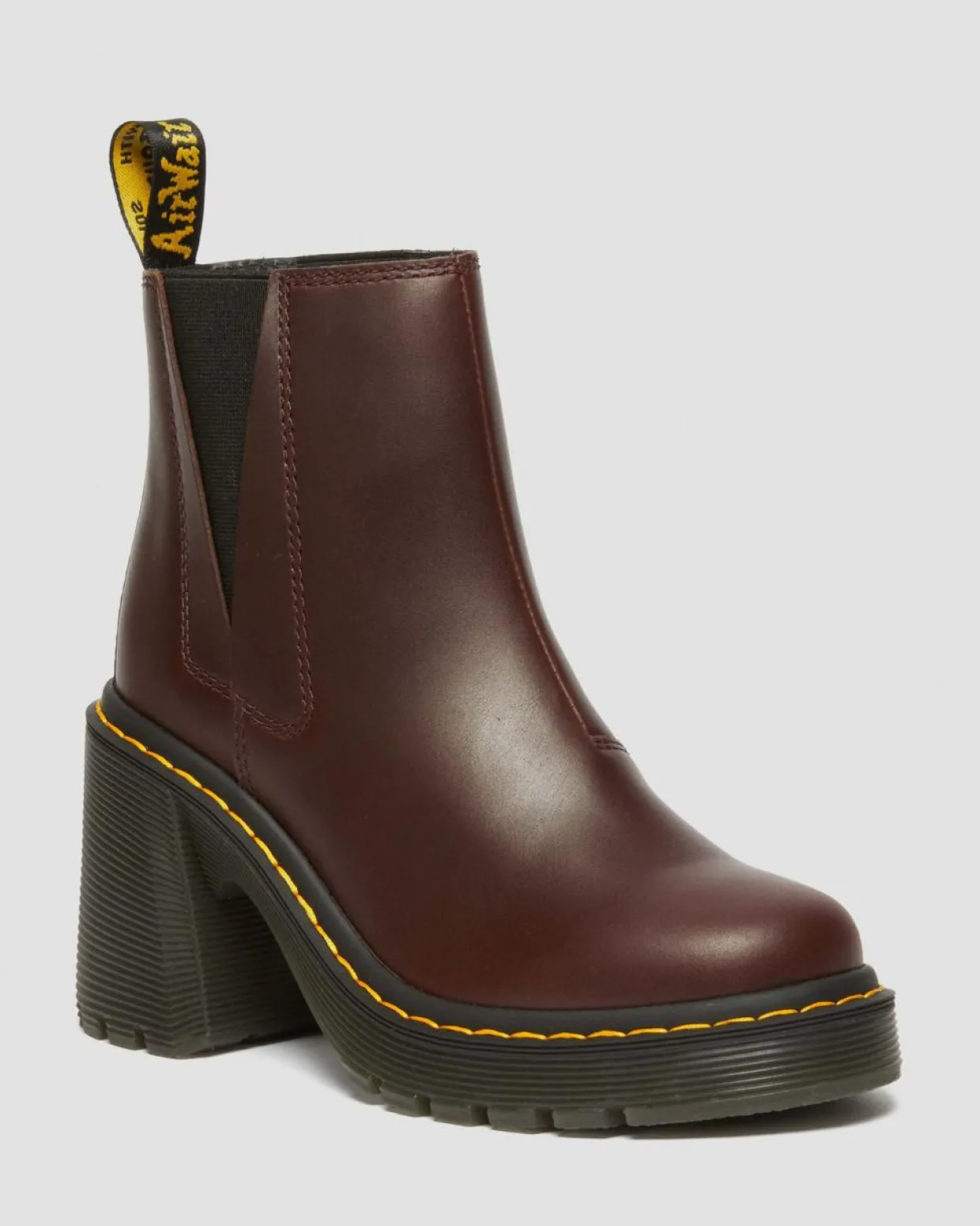 Dr. Martens Chelsea Boots Spence En Cuir à Talons évasés Dark Brown Cheap