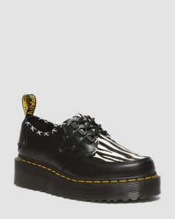 Dr. Martens Creepers Plateformes Ramsey En Cuir à Imprimé Zèbre Black+Zebra — Smooth+Hair On Cheap