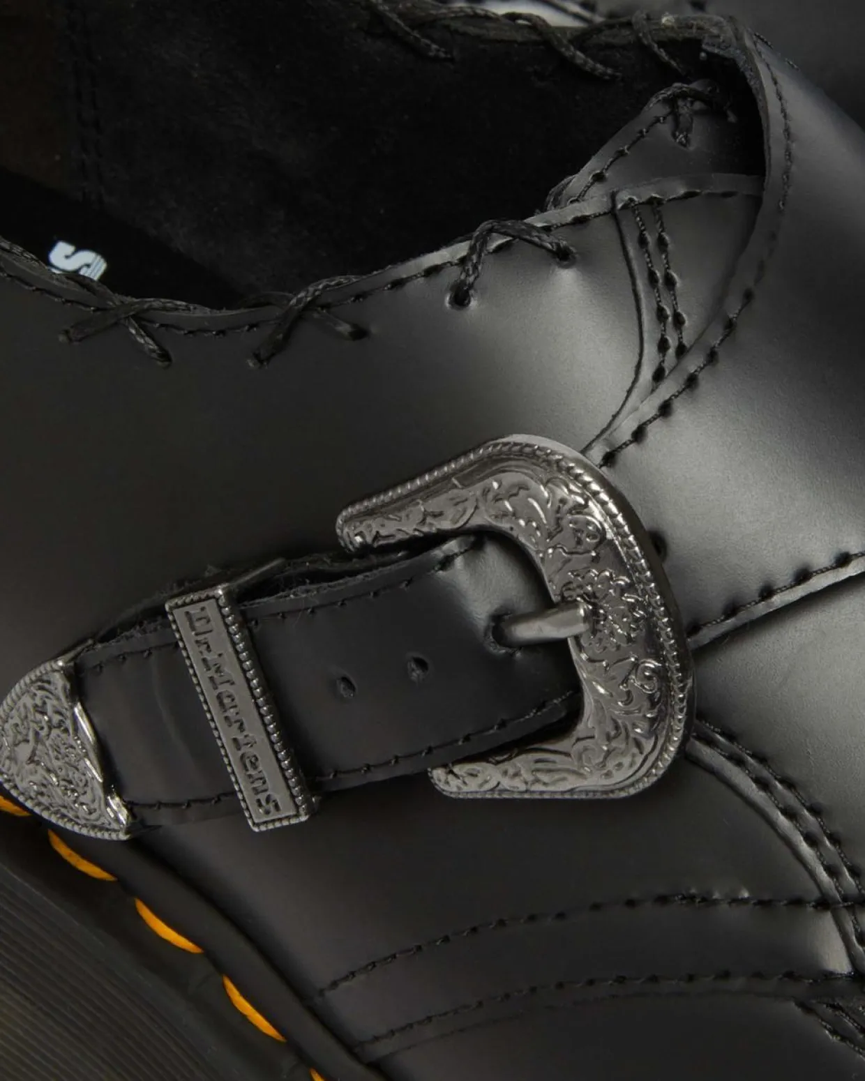 Dr. Martens Creepers Plateformes Ramsey En Cuir Smooth Tressé Noir — Smooth Leather Hot