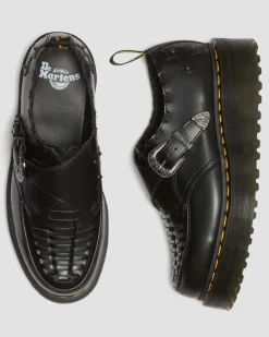 Dr. Martens Creepers Plateformes Ramsey En Cuir Smooth Tressé Noir — Smooth Leather Hot