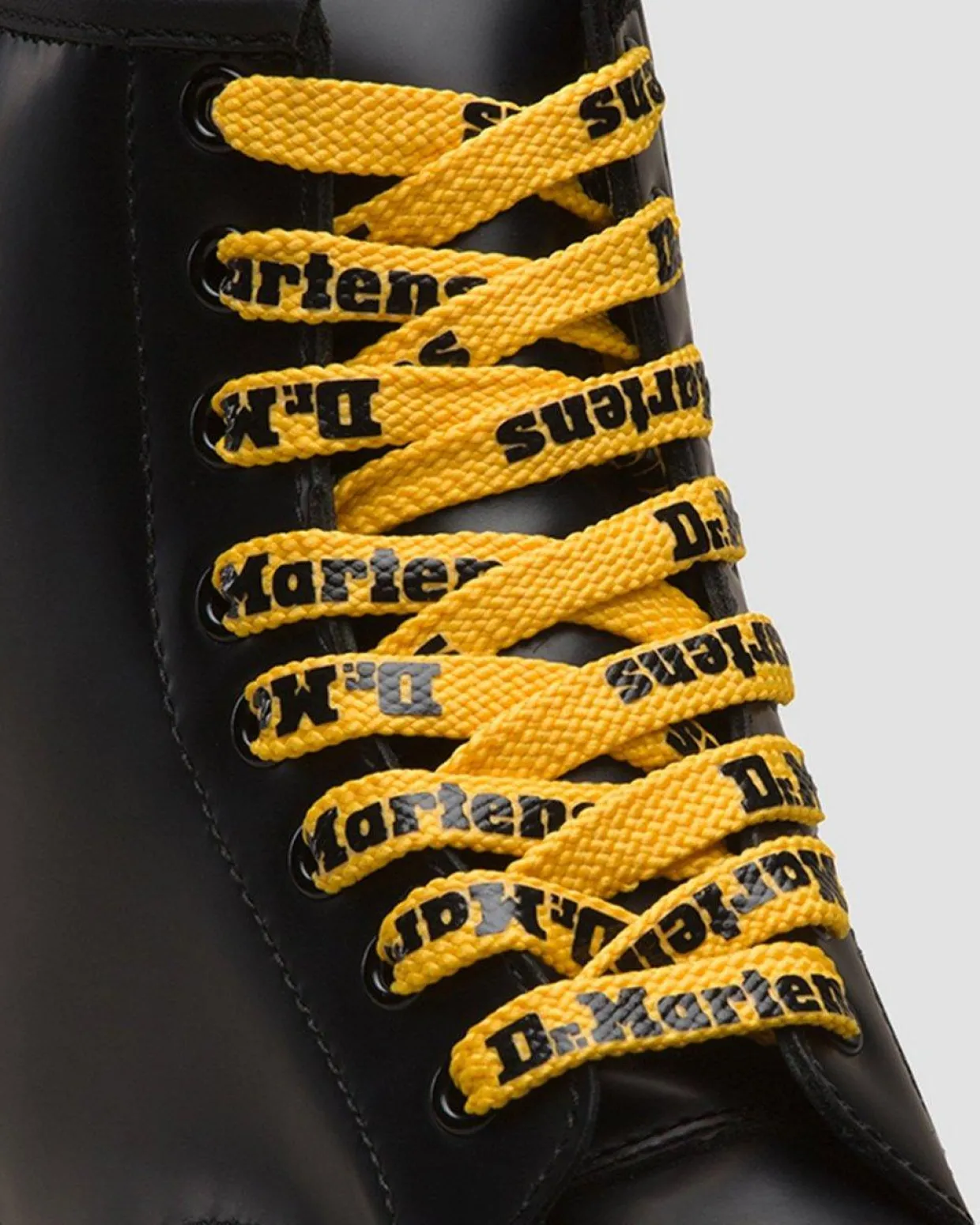 Dr. Martens Lacets Plats 140cm (8-10 œillets) Jaune+Noir — Tetoron Hot