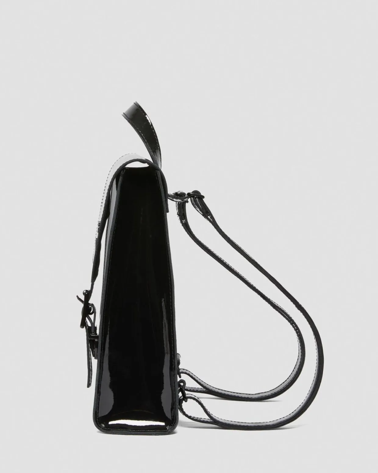 Dr. Martens Mini Sac à Dos En Cuir Verni Noir — Patent Leather Best Sale
