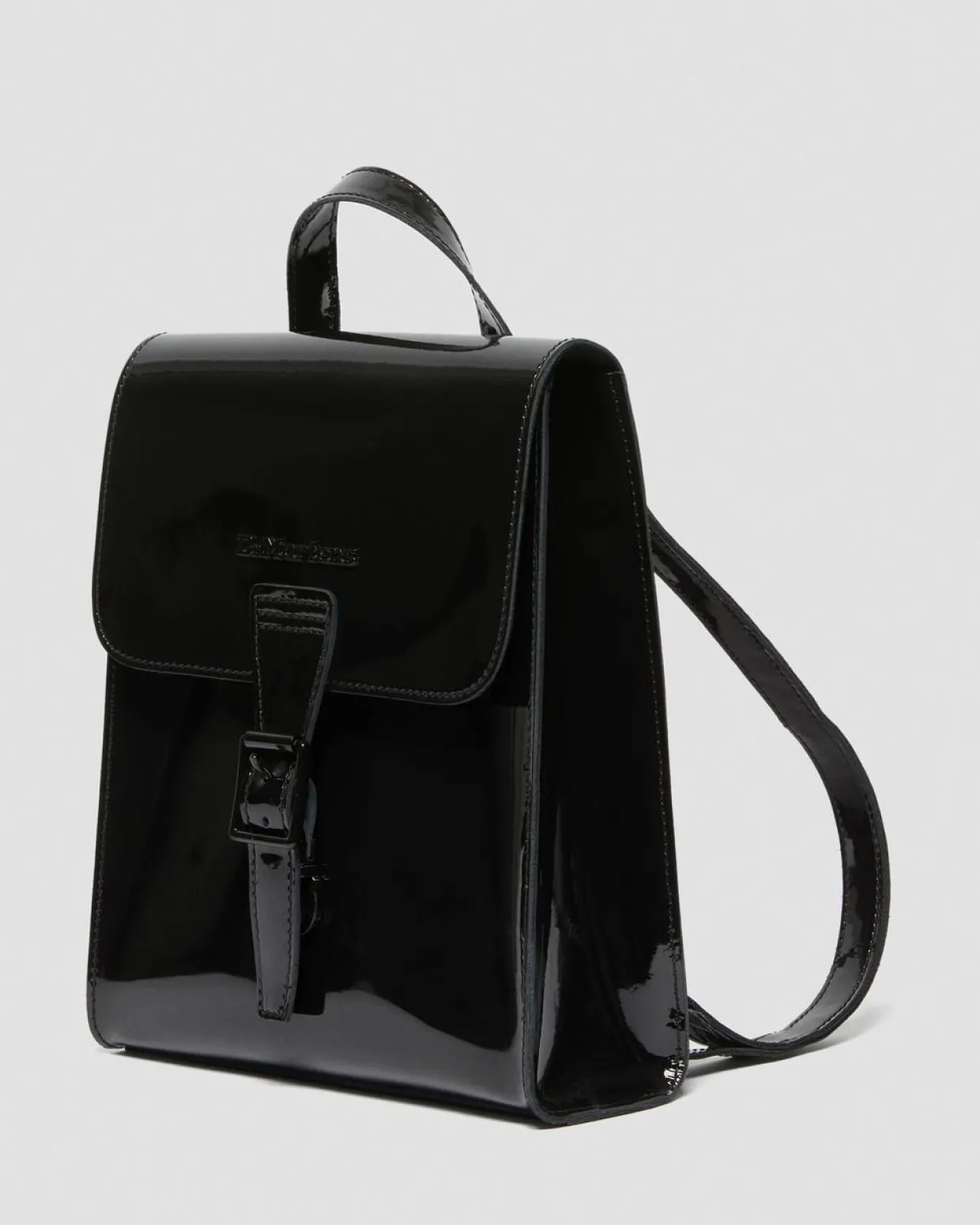 Dr. Martens Mini Sac à Dos En Cuir Verni Noir — Patent Leather Best Sale