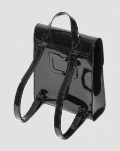 Dr. Martens Mini Sac à Dos En Cuir Verni Noir — Patent Leather Best Sale