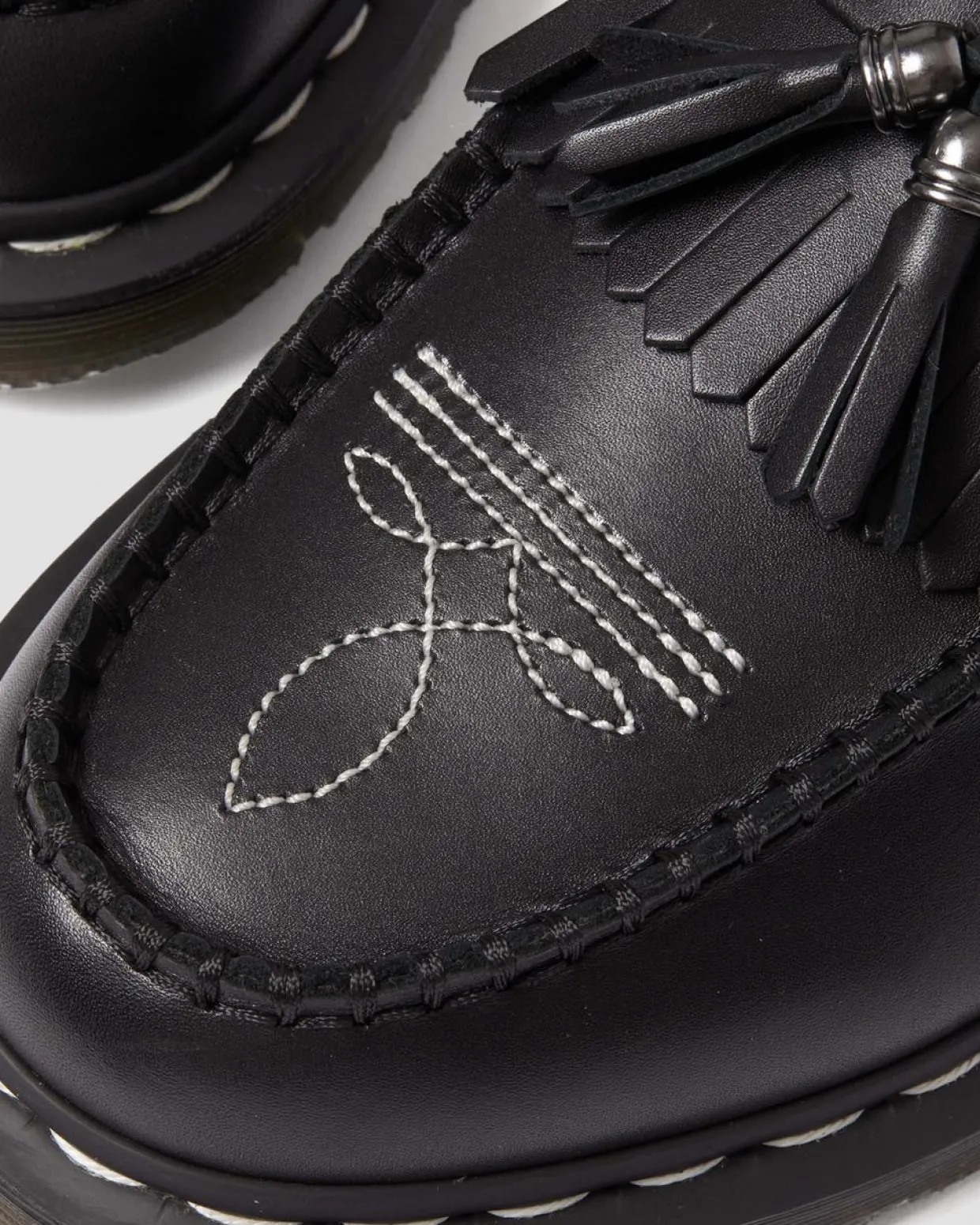 Dr. Martens Mocassins Adrian Contrast Stitch En Cuir à Pampilles Noir — Wanama Cheap