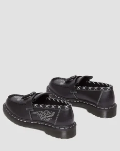 Dr. Martens Mocassins Adrian Contrast Stitch En Cuir à Pampilles Noir — Wanama Cheap