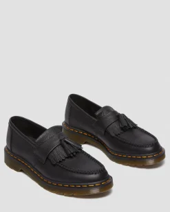 Dr. Martens Mocassins Adrian En Cuir Virginia à Pampilles Noir — Virginia Outlet