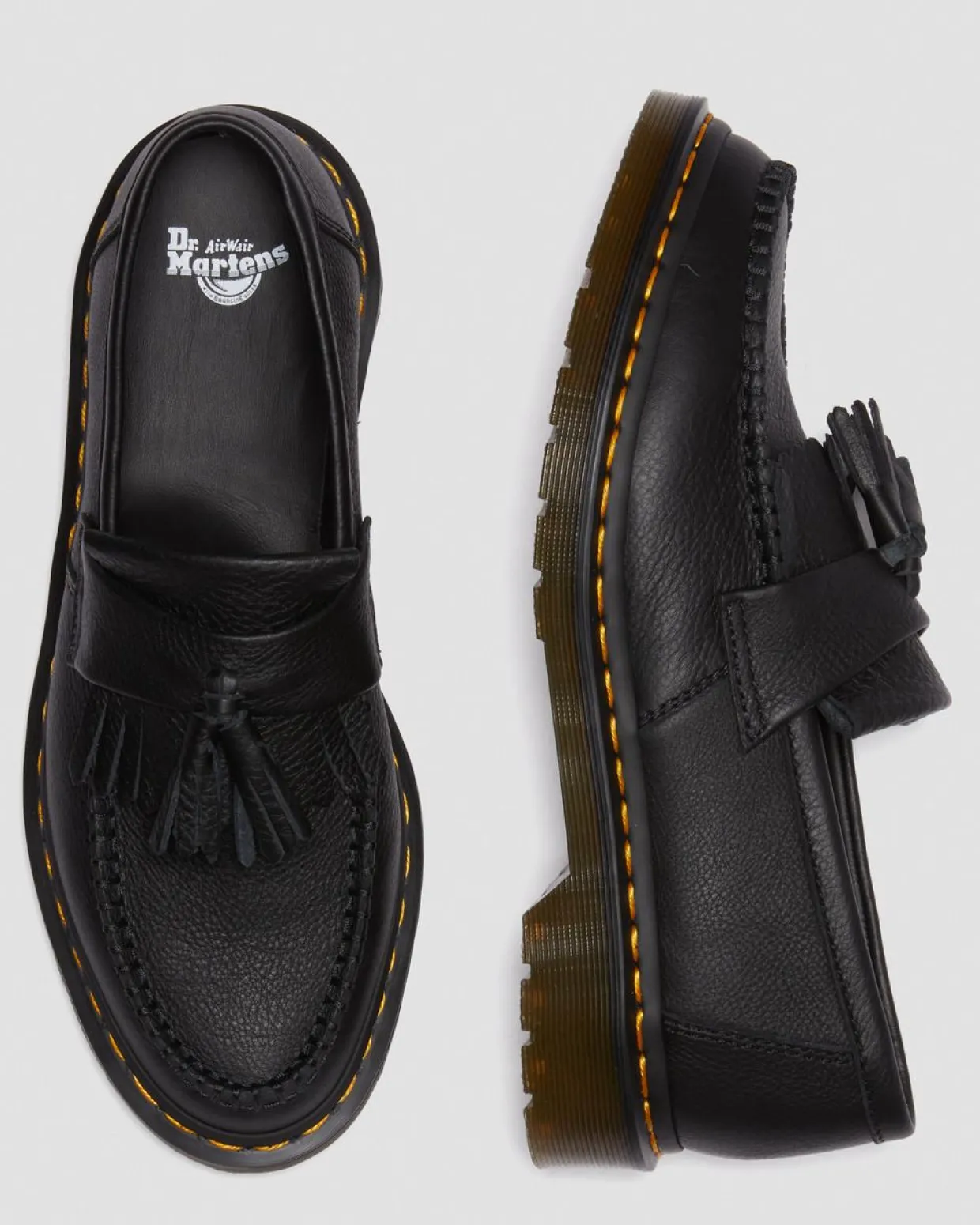Dr. Martens Mocassins Adrian En Cuir Virginia à Pampilles Noir — Virginia Outlet