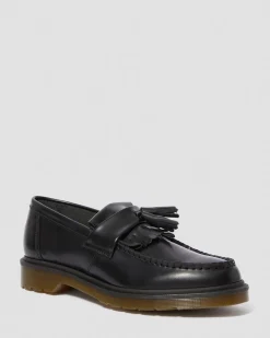 Dr. Martens Mocassins Adrian En Cuir Smooth à Pampilles Noir — Polished Smooth Fashion
