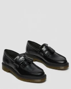 Dr. Martens Mocassins Adrian En Cuir Smooth à Pampilles Noir — Polished Smooth Fashion